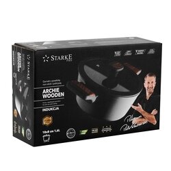 Garnek na indukcję non-stick z pokrywką Starke Pro Archie Wooden 1,6 l