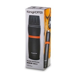Kubek termiczny Konighoffer Robin 480 ml czarno czerwony