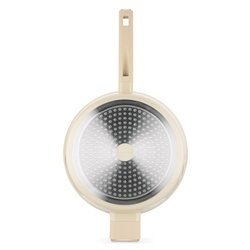 Patelnia głęboka na indukcję z pokrywką Starke Pro Starlet Beige 28 x 8 cm