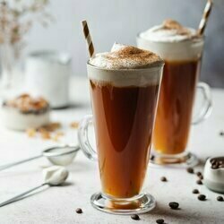 Zestaw 6 szklanek Tadar Caffee Latte 250 ml i elektryczny spieniacz do mleka