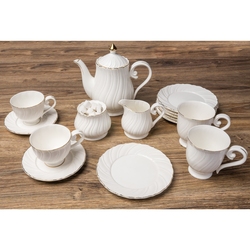 Zestaw dwóch filiżanek porcelanowych ze spodkami Tadar Sonata 280 ml