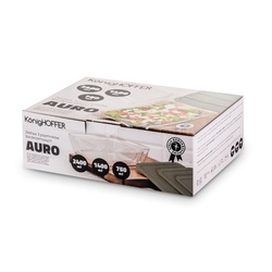Komplet 3 szklanych borokrzemowych pojemników na żywność Konighoffer Auro 750 ml 1400 ml 2400 ml