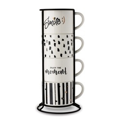 Komplet kubków na stojaku Tadar Decor 300 ml 4 sztuki