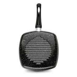 Patelnia grillowa marmurkowa Tadar Marmara Black 26 cm bez indukcji