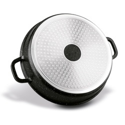 Patelnia na indukcję głęboka krótkie uchwyty Konighoffer Pollo Black 28 x 7 cm