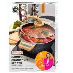Garnek granitowy typu stone z pokrywką Konighoffer Fegato 2,2 l
