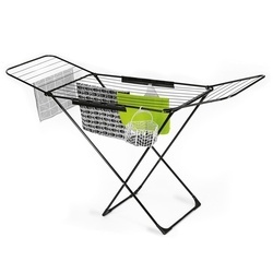 Suszarka balkonowa Konighoffer Vera Black 180 x 55 x 102 cm czarna i koszyk na klamerki