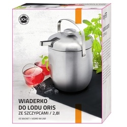 Wiaderko do lodu ze szczypcami Konighoffer Oris 2,8 l srebrne satyna