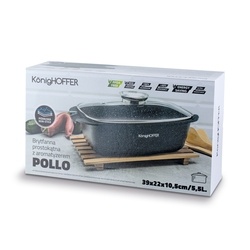 Brytfanna aluminiowa z aromatyzerem Konighoffer Pollo 5,5 l prostokątna