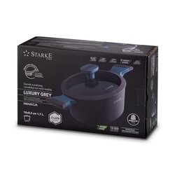 Garnek na indukcję marmurowy z pokrywką Starke Pro Luxury Grey 1,7 l