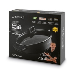 Patelnia na indukcję z pokrywką Starke Pro Taylor Marble 28 x 7,5 cm krótkie uchwyty