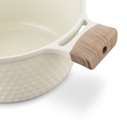 Komplet garnków ceramicznych 9 elementów Konighoffer Rosti kremowe