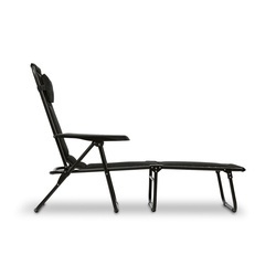 Leżanka leżak ogrodowy plażowy Tadar 6 pozycji 63 x 182 x 55 cm czarny