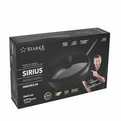 Patelnia na indukcję non-stick z pokrywką Starke Pro Sirius 24 cm głęboka