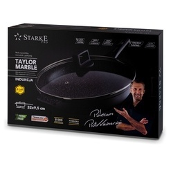 Patelnia WOK na indukcję z pokrywką Starke Pro Taylor Marble 32 cm