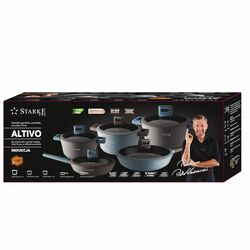 Zestaw garnków aluminiowych z powłoką marmurową Starke Pro Altivo 10 elementów