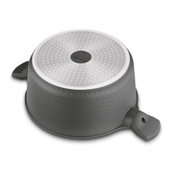 Zestaw garnków na indukcję Starke Pro Texture Grey 10 elementów i 3 noże Toshiro