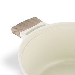 Komplet garnków ceramicznych 9 elementów Konighoffer Rosti kremowe