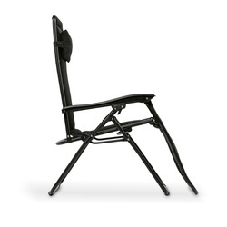 Leżak ogrodowy plażowy grawitacyjny Tadar Black 63 x 160 x 80 cm
