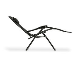 Leżak ogrodowy plażowy grawitacyjny Tadar Black 63 x 160 x 80 cm