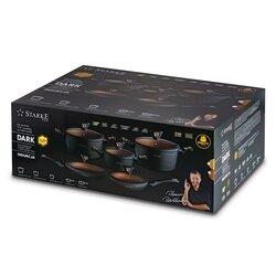 Zestaw garnków na indukcję z powłoką marmurową Starke Pro Dark Copper 10 elementów