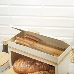 Chlebak stalowy dwupoziomowy Konighoffer Artesano 38 x 18 x 23 cm kremowy