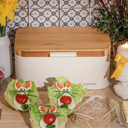 Chlebak stalowy Konighoffer Capri 30,5 x 18 x 14 cm kremowy