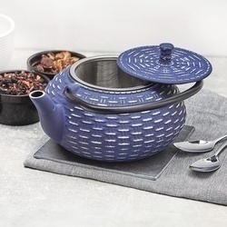 Imbryk do herbaty z zaparzaczem żeliwny Konighoffer Hanako Silver 0,8 l granatowy