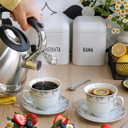 Komplet dwóch filiżanek do kawy ze spodkami Tadar Bella Feguro Paola 250 ml