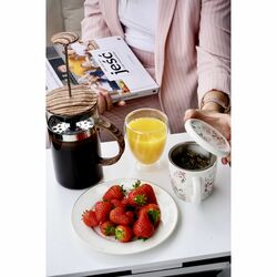 Kubek porcelanowy z zaparzaczem nierdzewnym Tadar Różyczki 320 ml