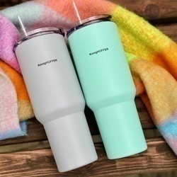 Kubek termiczny ze słomką Konighoffer Davos 1200 ml szary