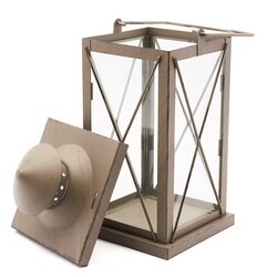 Lampion metalowy Tadar 14 x 14 x 30 cm antracyt