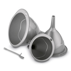 Lejki plastikowe Hega 16 cm 13 cm 11 cm srebrne