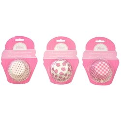 Papierowe papilotki do muffinek 60 szt różowe mix 3 wzorów 5 x 6,5 x 3 cm