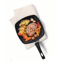 Patelnia grillowa marmurkowa Tadar Marmara Black 26 cm bez indukcji