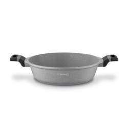 Patelnia na indukcję marmurowa z pokrywką krótkie uchwyty Starke Pro Musse Grey 28 cm