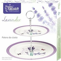 Patera dwupoziomowa na ciasto lub owoce Tadar Lawenda 26/19 cm