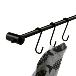 Reling kuchenny z 8 wieszakami Tadar 54 cm czarny