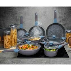Rondel na indukcję marmurowy z pokrywką Starke Pro Luxury Grey 1,2 l