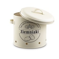 Zestaw 3 metalowych pojemników kuchennych Tadar Ziemniaki Cebula Czosnek kremowy