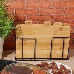 Zestaw 4 desek do krojenia ze stojakiem Konighoffer Cedar 29 x 21 x 7 cm
