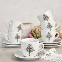 Zestaw filiżanek do kawy Tadar Zima 12 elementów porcelanowy