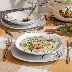 Zestaw kwadratowych talerzy porcelanowych Tadar Dolce Vita 18 elementów