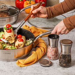 Zestaw młynków ręcznych do soli i do pieprzu Konighoffer Thor 170 ml srebrny