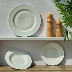 Zestaw okrągłych talerzy porcelanowych Tadar Evelyn Super White 18 elementów