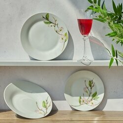 Zestaw okrągłych talerzy porcelanowych Tadar Lina 18 elementów