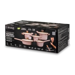 Zestaw garnków ceramicznych na indukcję Starke Pro Naturale Rose Gold 10 elementów
