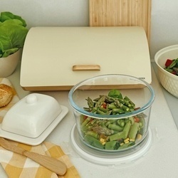 Chlebak bambusowy KonigHOFFER Cosmic kremowy