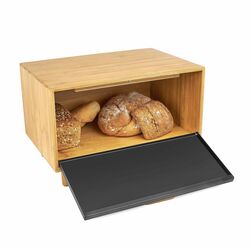 Chlebak drewniany Tadar Talon 36 x 26 x 22,8 cm czarny