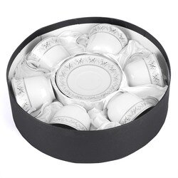 Komplet sześciu filiżanek do kawy ze spodkami Tadar Bella Feguro Flora 250 ml